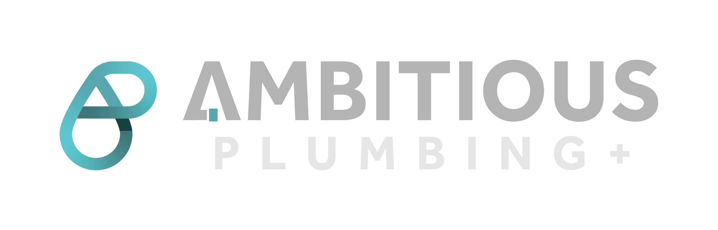 Ambitious Plumbing wide format logo serving League City and Houston