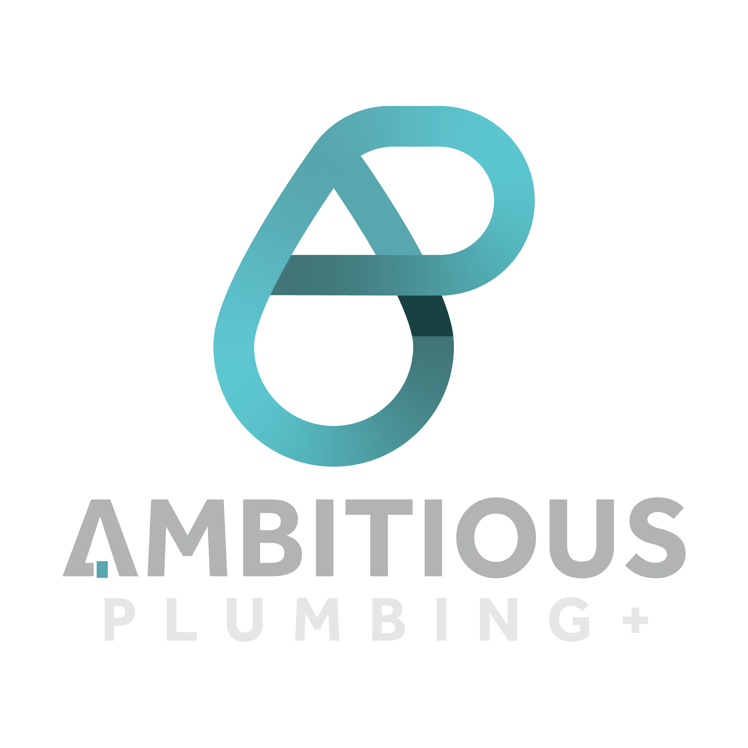 Ambitious Plumbing vertical logo layout for League City and Houston services